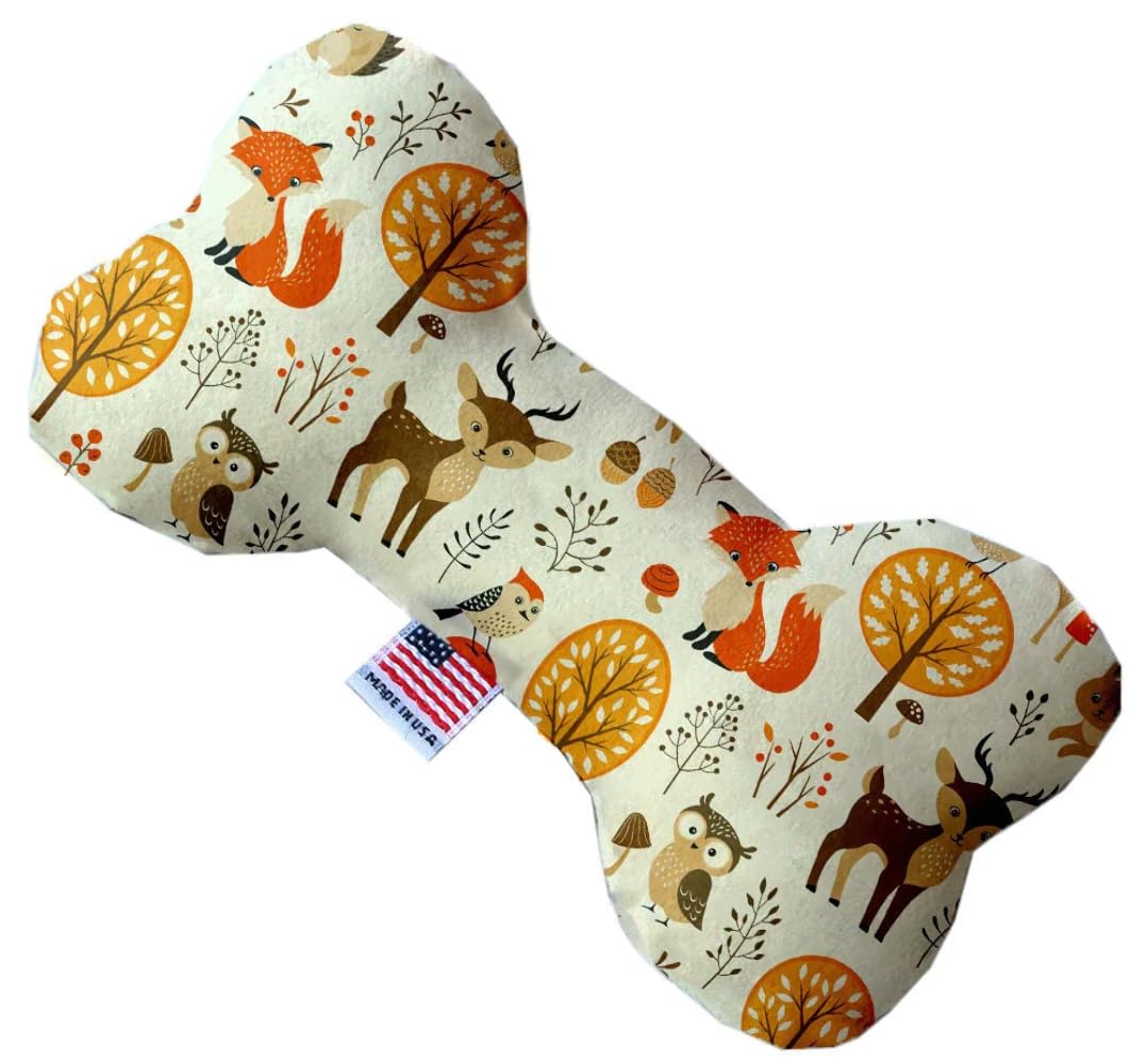 Pet and Dog Plush Heart or Bone Toy, &quot;Forest Friends Group&quot; (Available in different sizes, and 7 different pattern options!) Deer Dreaming 8&quot; Bone