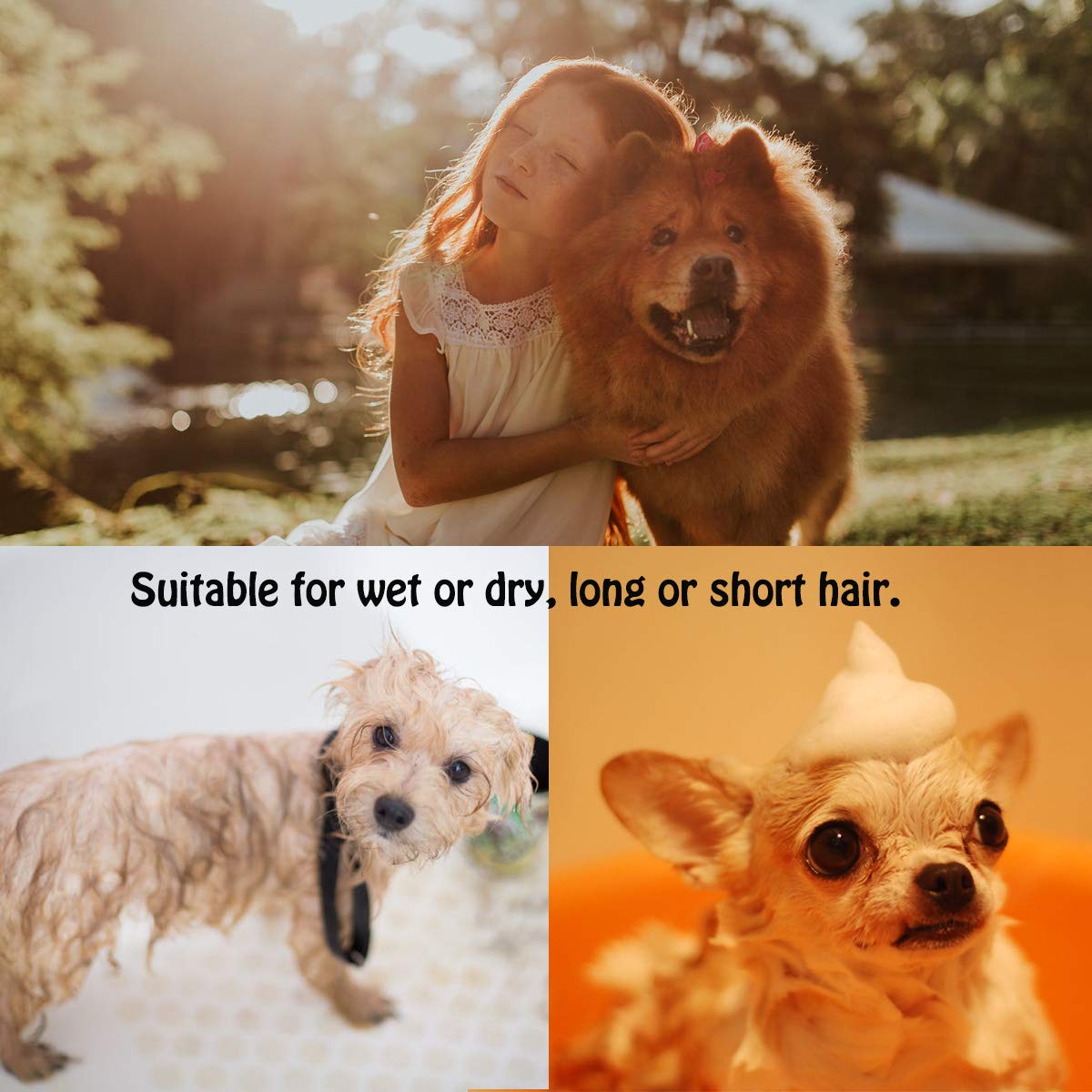 Tunan 7 Pcs Pet Dog Grooming Comb, Metal Head Comb For Long Hair, Dog Tear Stain Remover Combs, Hair Combs Remover For Dogs Cats, Pet Grooming Tool Removes Crust, Mucus And Stains - 5 Types