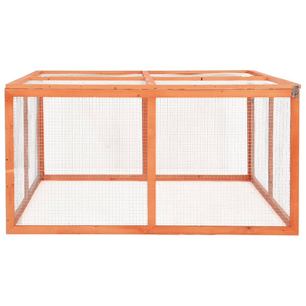 vidaXL Rabbit Hutch - Solid Firwood and Steel Wire - Outdoor Design - Suitable for Small Animals -Easy Assembly- Openable Roof - Cali Prop 65 Warning