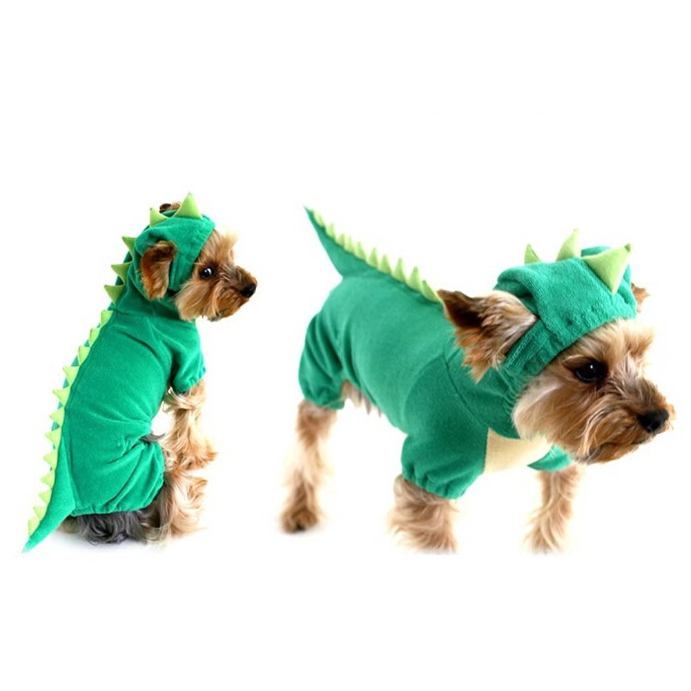 Nacoco Dog Dinosaur Design Costume Green Pet Clothes For Medium & Large Dog (Green, Xs)