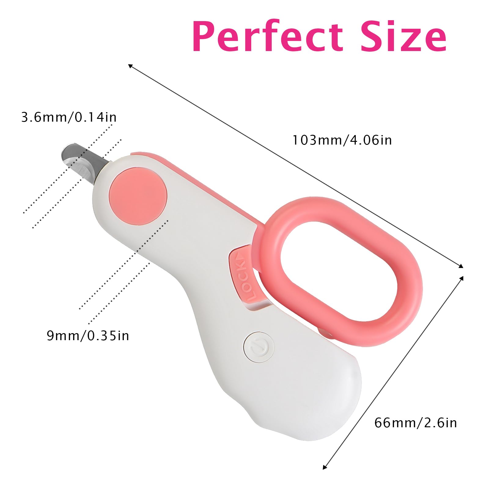 GuLuPets Pink Small Animal Nail Clippers with LED Lights - Professional Claw Trimmer for Dogs, Cats, Bunnies, and More (0.08 lbs)