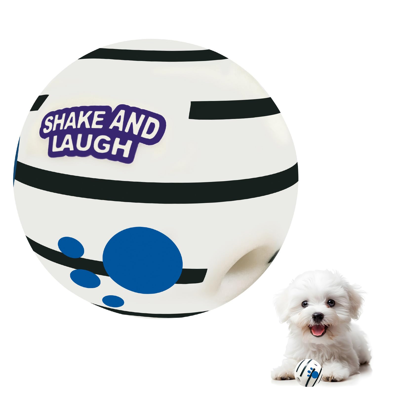 Shake And Laugh Glow In The Dark Dog Toys Ball, Interactive Dog Ball, Shaking With Gibbering Sound, Xs, 2.75 In (7 Cm)