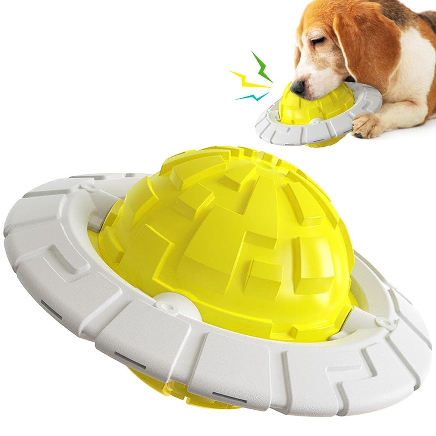Kimee Dog Ball Toys  Durable Natural Rubber Ball For Aggressive Chewers | Safe, NonToxic Chew Toy | Squeaky Flying Disc Ufo Do