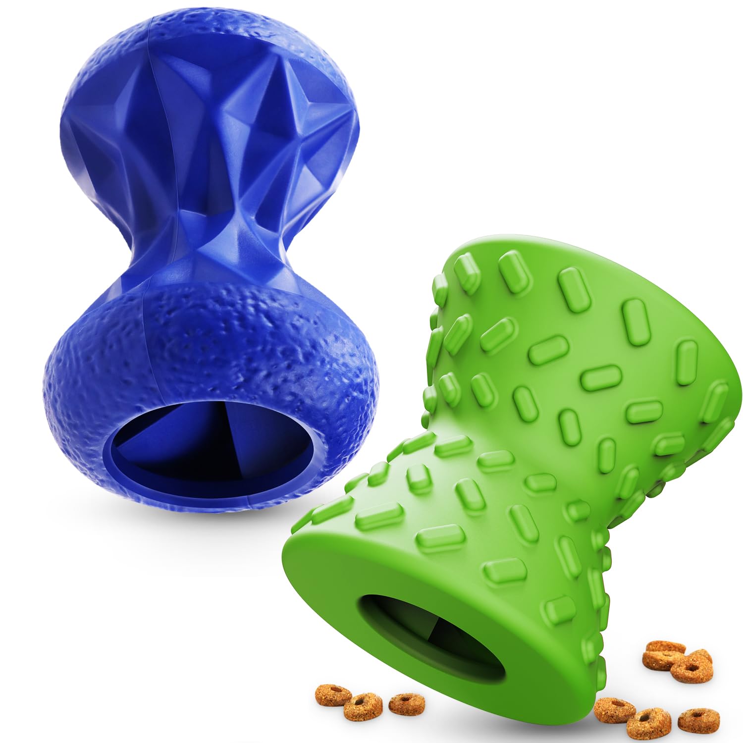 Doudele Dog Toys For Aggressive Chewers, Indestructible Toy For Small Dogs Interactive Toy Dog Chew Toys (Green + Blue)