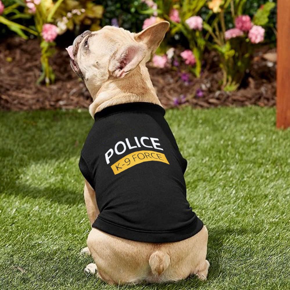 Cute Lighweight Cotton Police Dog T Shirt Small Medium Large Dogs Shirts With Police K9 Force Printed, Xl