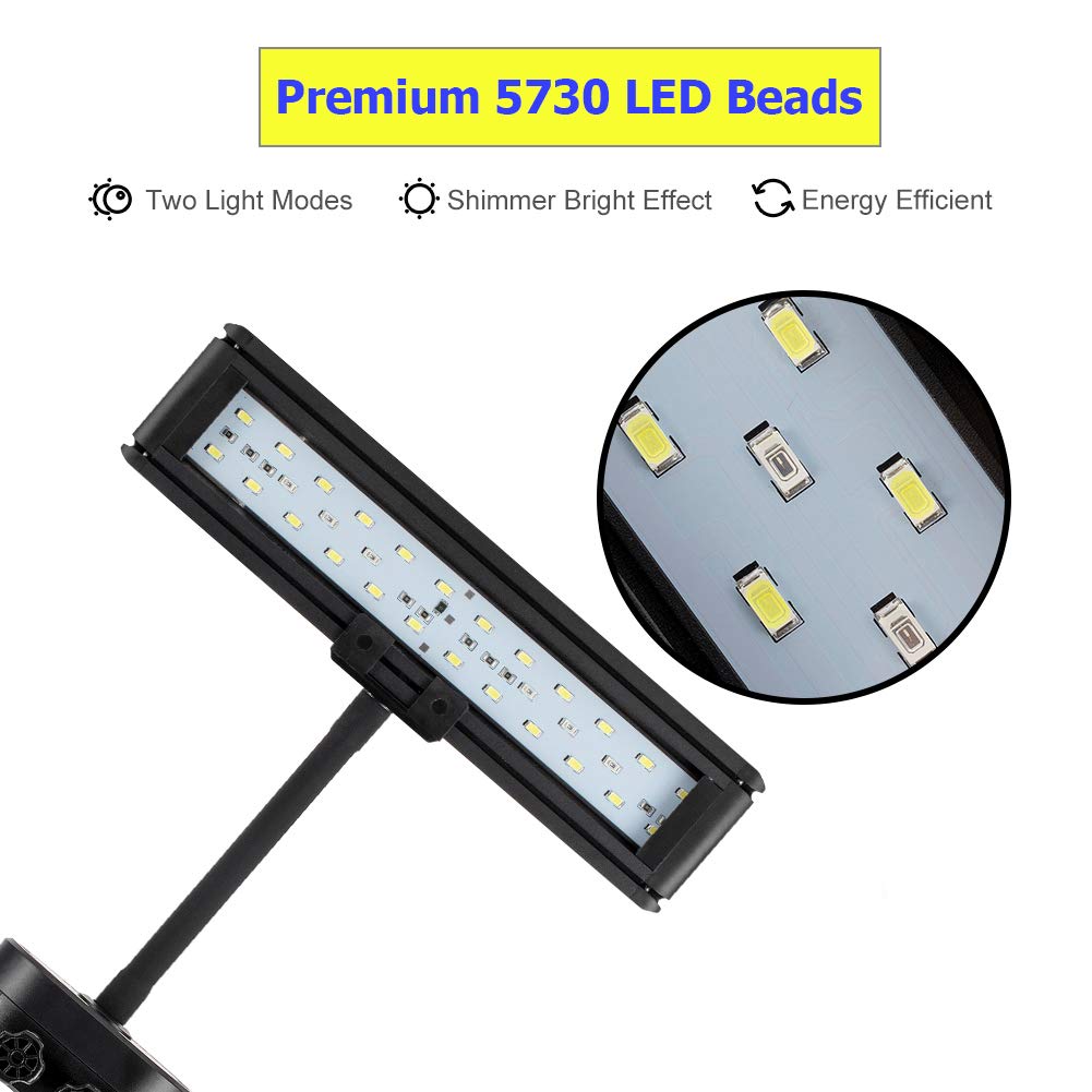 Hygger 9.7 Inches Blue White Led Aquarium Light Clip On Small Led Light For Planted Saltwater Freshwater Fish Tank With Gooseneck Clamp 13W