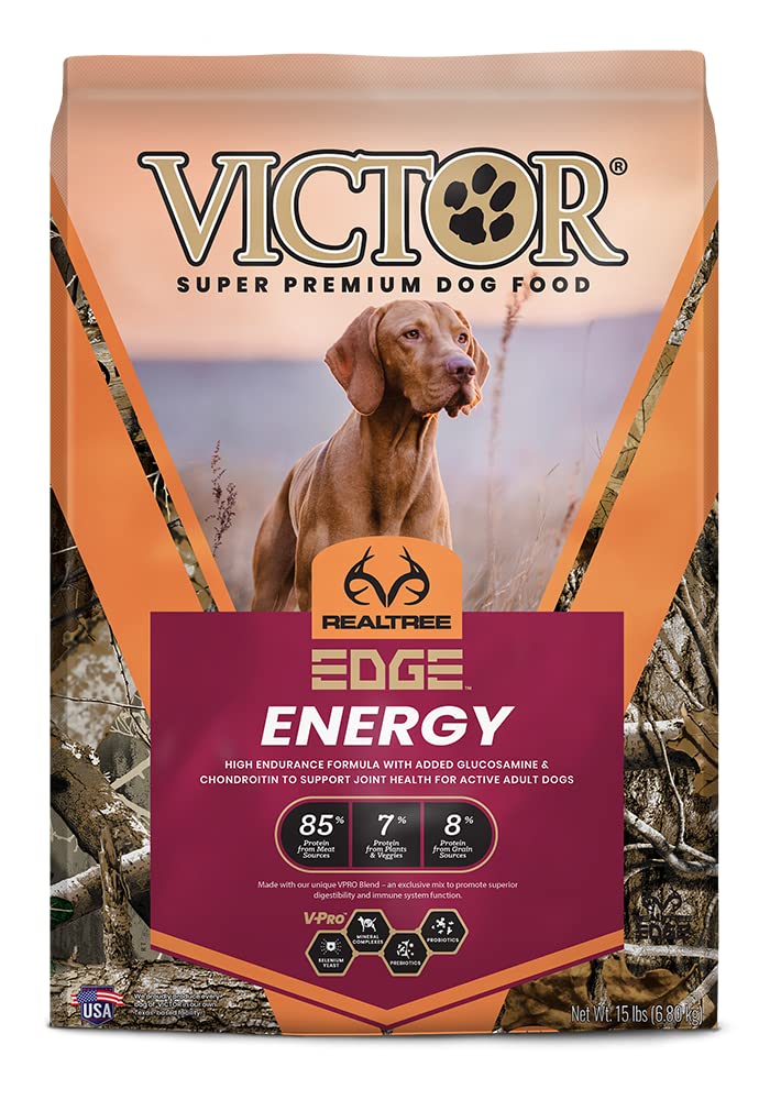 Victor Super Premium Dog Food - Realtree Edge Energy Dry Dog Food for Highly Active Dogs - Gluten Free Dog Food with Glucosamine