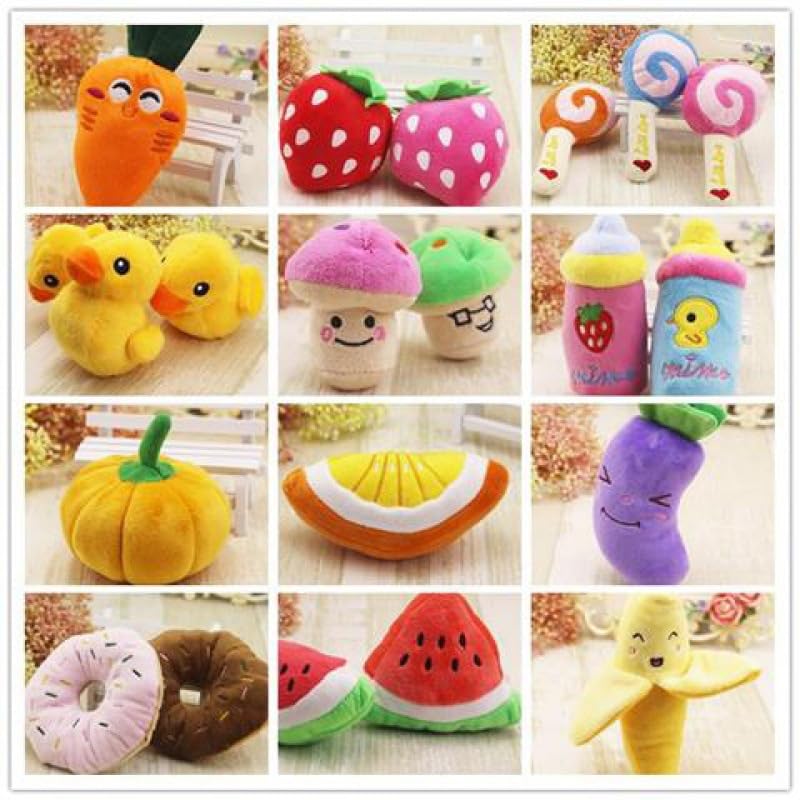 Bwesoo Pink Pet Small Toy Dog Chew Toy Puppy Mushroom Shape Plush Squeaky Cost-Effective Beautiful Automatic Ball Launchers Dogs