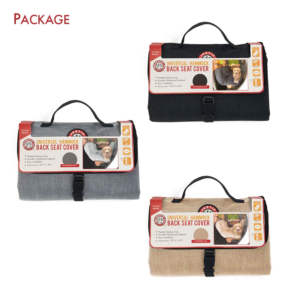 Grey Universal Waterproof Hammock Back Seat Cover By Majestic Pet Products