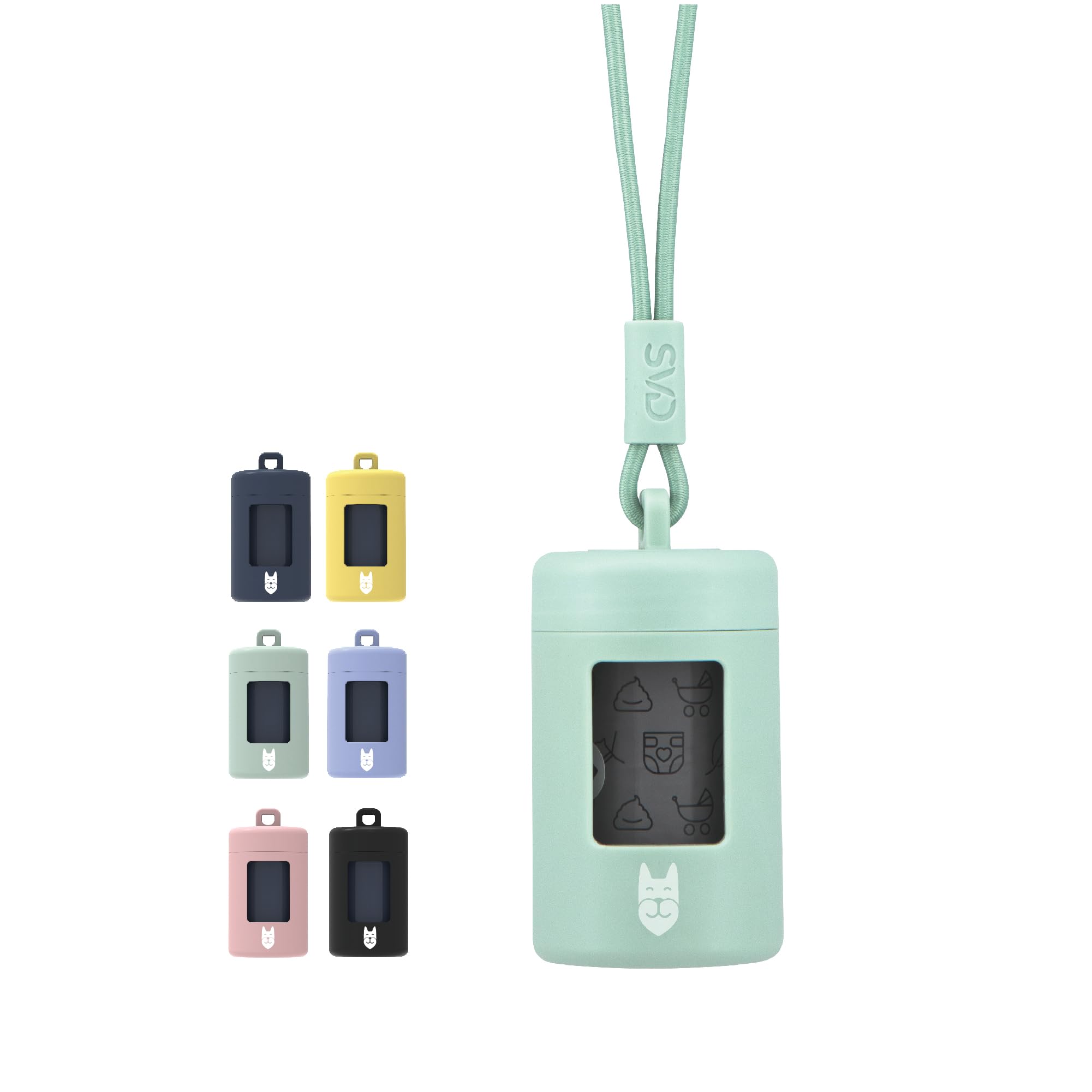 Svd.Pet Dog Poop Bag Dispenser, Retractable Waste Bag Dispenser, Lightweight Poop Bag Holder, Stretchy Strap Fits Any Dog Leash,