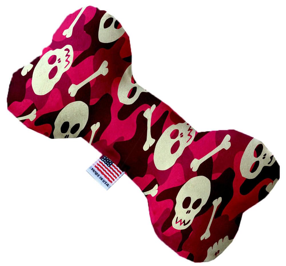 Pet and Dog Plush Heart or Bone Toy, Skulls Group (Available in Different Sizes, and 12 Different Pattern Options!) Prettypink Camo Skulls 10&quot; Plush Bone