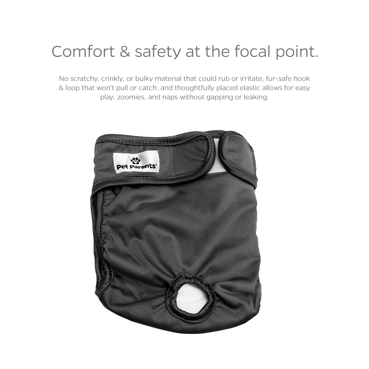 Pet Parents Washable Dog Diapers (3Pack) + Extendrs Of Durable Doggie Diapers, Premium Dog Diapers Female & Male (X-Large, Black