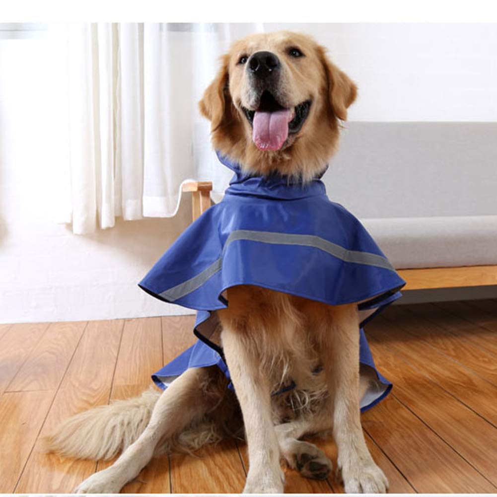 NACOCO Large Dog Raincoat Adjustable Pet Water Proof Clothes Lightweight Rain Jacket Poncho Hoodies with Strip Reflective (XL, L