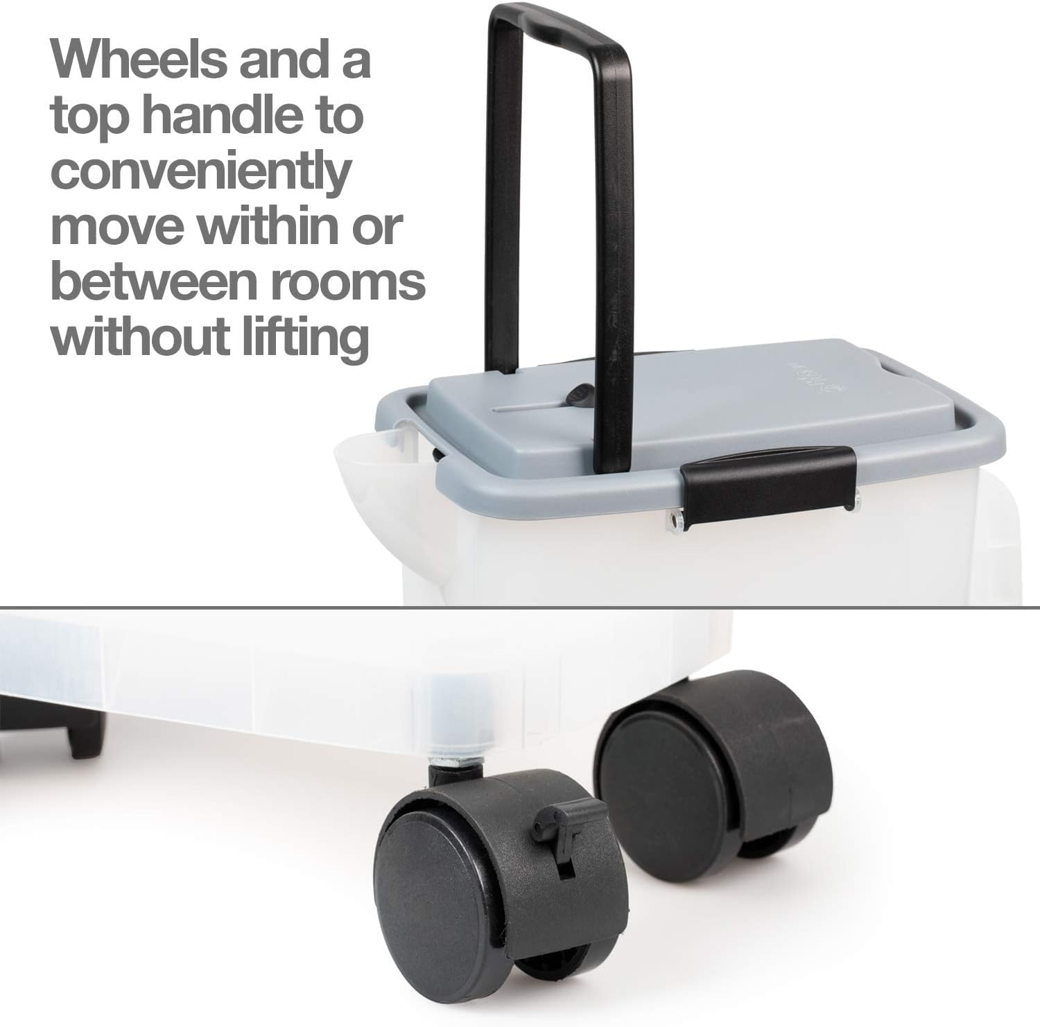 Petfusion Betterbin Portable Litter Storage Container (16.5 X 11.7 X 19) | Holds Up To 25 Lbs/10 Gallons, Great For Dry Dog And