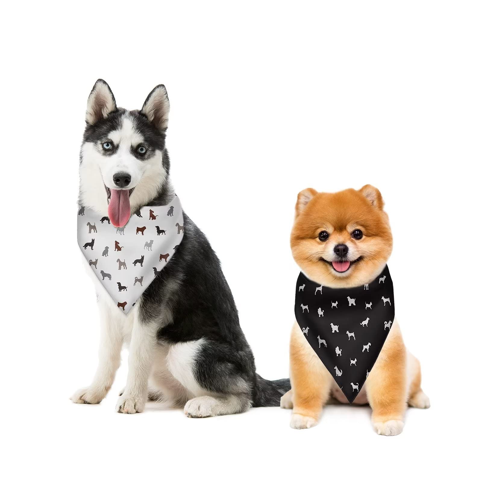 Jeiento Purple Camo Dog Bandanas - Fall & Thanksgiving Dog & Cat Bibs - Triangle Scarf Kerchief For Small To Medium Pets
