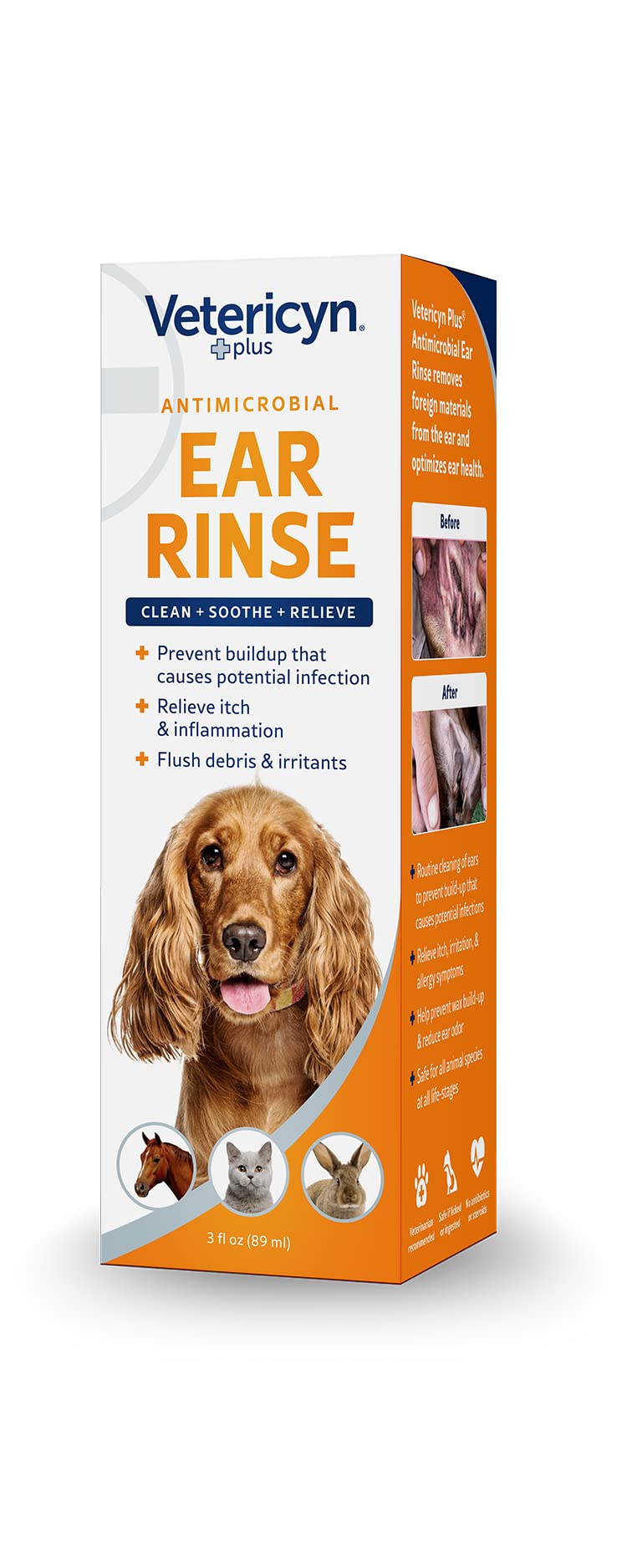Vetericyn Plus Dog Ear Rinse | Dog Ear Cleaner to Soothe and Relieve Itchy Ears, Safe for Cat Ears, Rabbit Ears, and All Animal