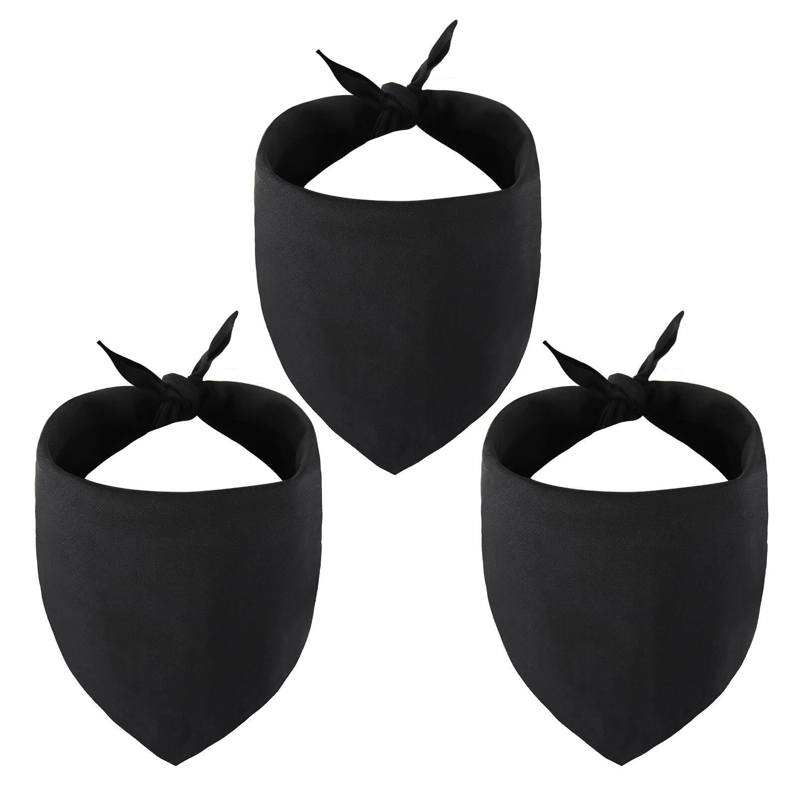 Gofshy Blank Dog Bandanas Medium-3Pcs, Diy Solid Black Triangle Scarf Premium Cotton Handkerchief Or Bib, Personalized Design Bi