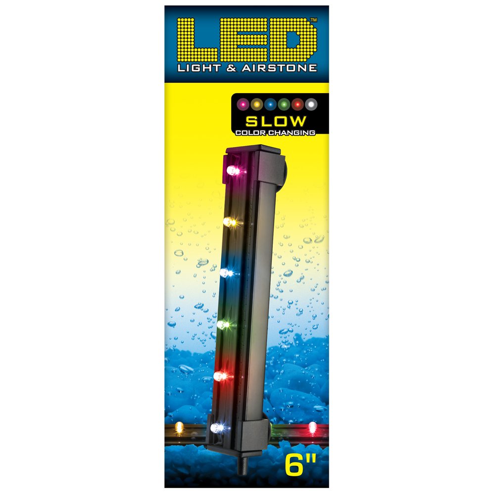 Viaaqua 6In 1.8 Watt Slow Color Changing Led Light & Airstone