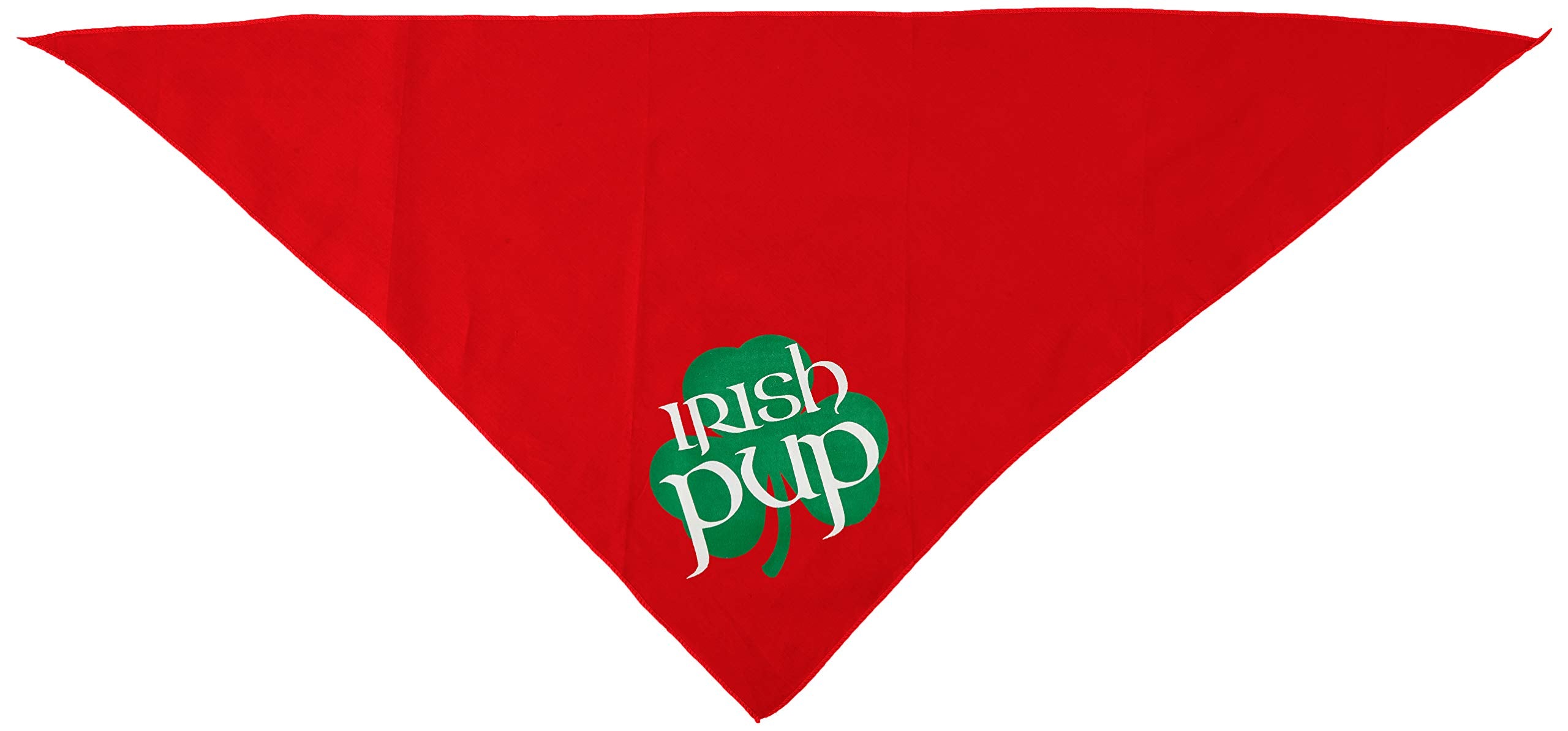 Pet and Dog Bandana Screen Printed, Irish Pup Red Large