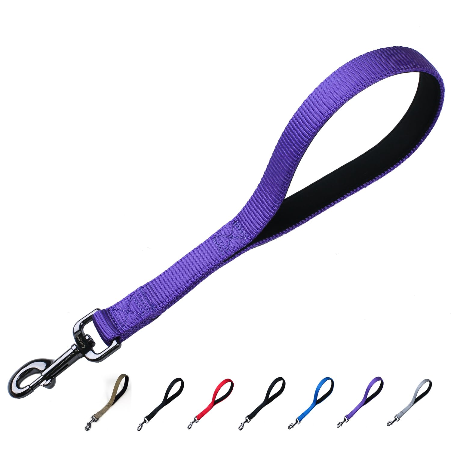 Cyclpet Advanced 12 Inches Nylon Short Dog Leash With Heavy Duty Clasp And Comfortable Soft Padded Handle For Large Medium Breed