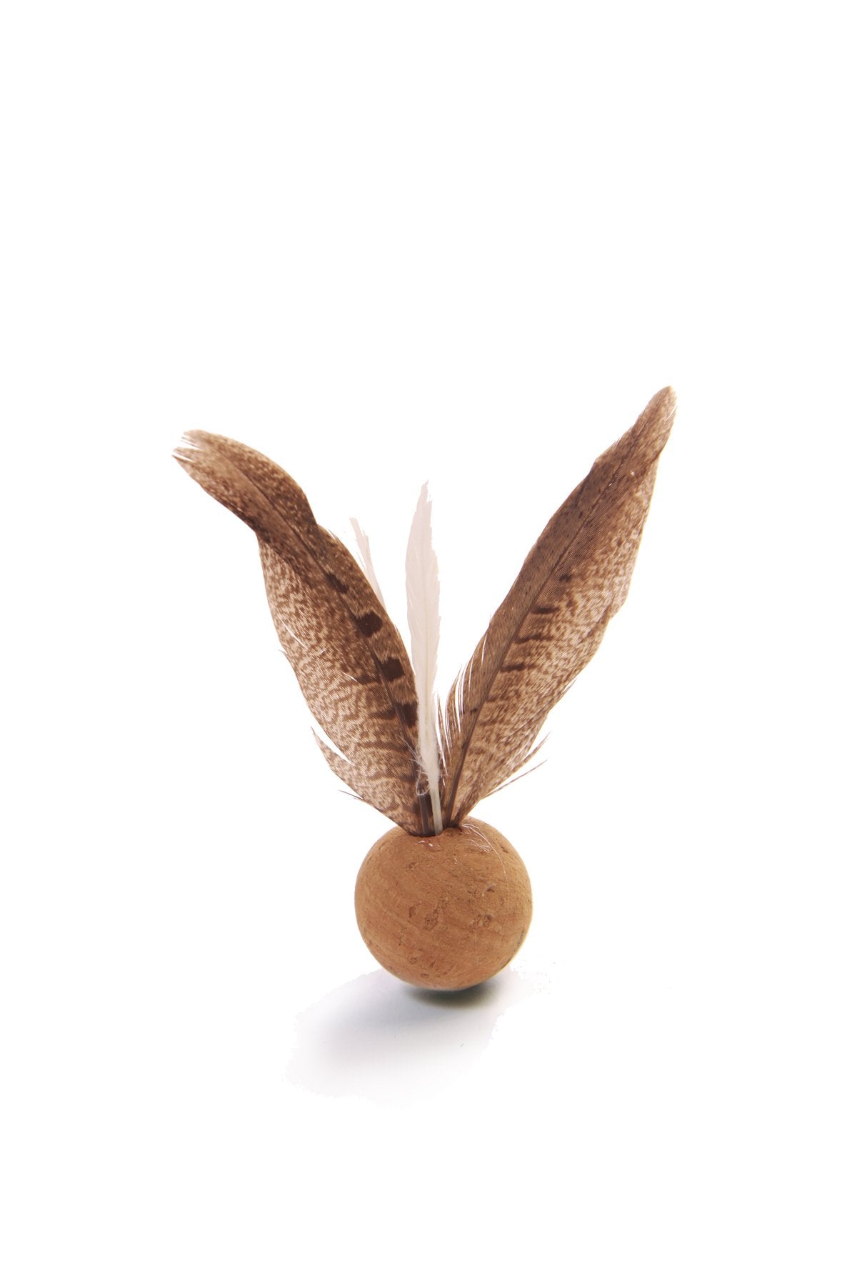 From The Field | Oscar De La Bird Cat Toy | Natural Cork Ball With Dye-Free Feathers | Eco-Friendly, Durable, Usa-Made Interactive | Play Toy For Cats And Kittens