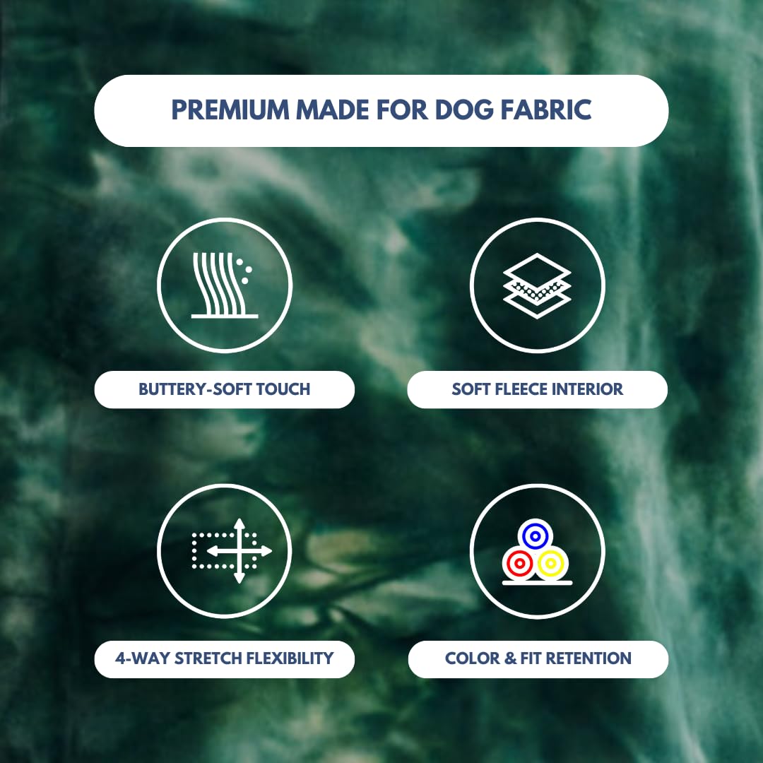 Spark Paws Dog Hoodie - Premium Quality, Buttery Soft, Superior Comfort And Fit, Calming Fleece Interior, Suitable For All Breeds -Green Skydye, S