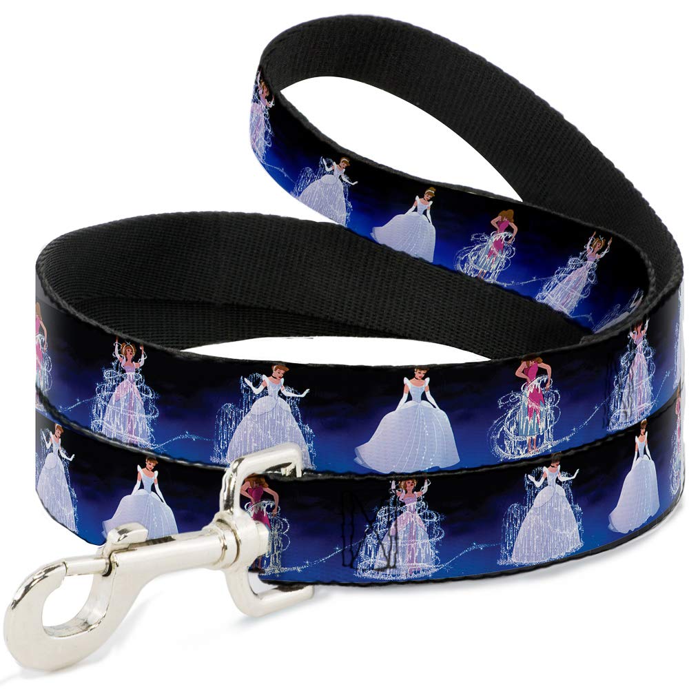 Buckle-Down Pet Leash - Cinderella Transformation Blue Fade - 6 Feet Long - 1' Wide
