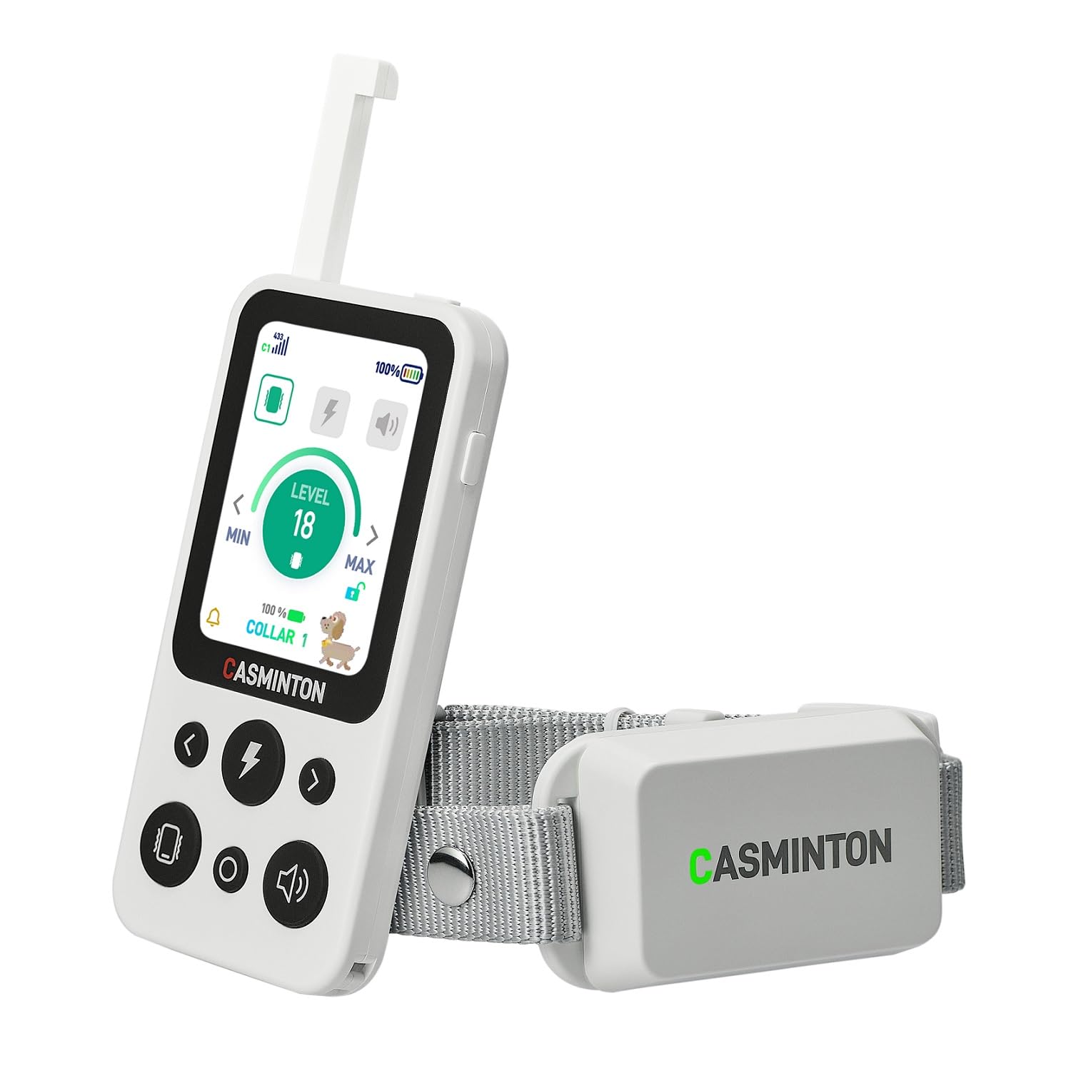 Casminton Premium Dog Training Collar With Remote - Rechargeable, Waterproof,Shock Off Mode,Beep/Vibration/Shock Modes, Adjustab