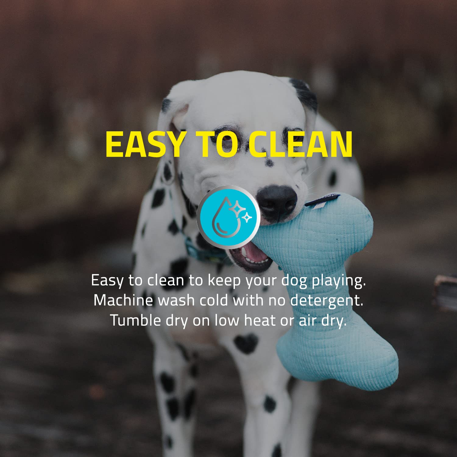 Playology Plush Squeaky Bone Toy For Medium Breed Dogs (15-35 Lbs) - Engaging All-Natural Peanut Butter Scent