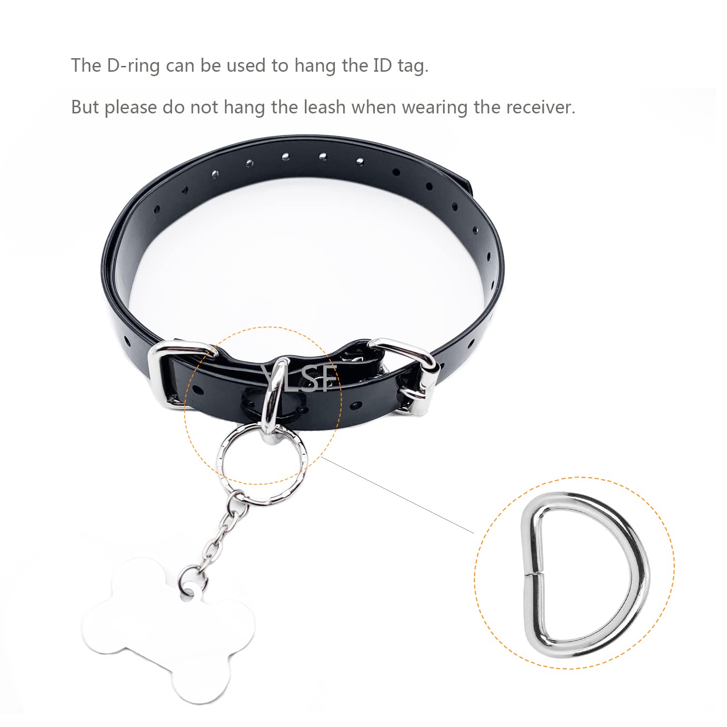 Dog Collar Strap For Most Of Electronic Training Shock Collar Receivers-Adjustable Durable Waterproof Odorless 3/4 Inch Collar R