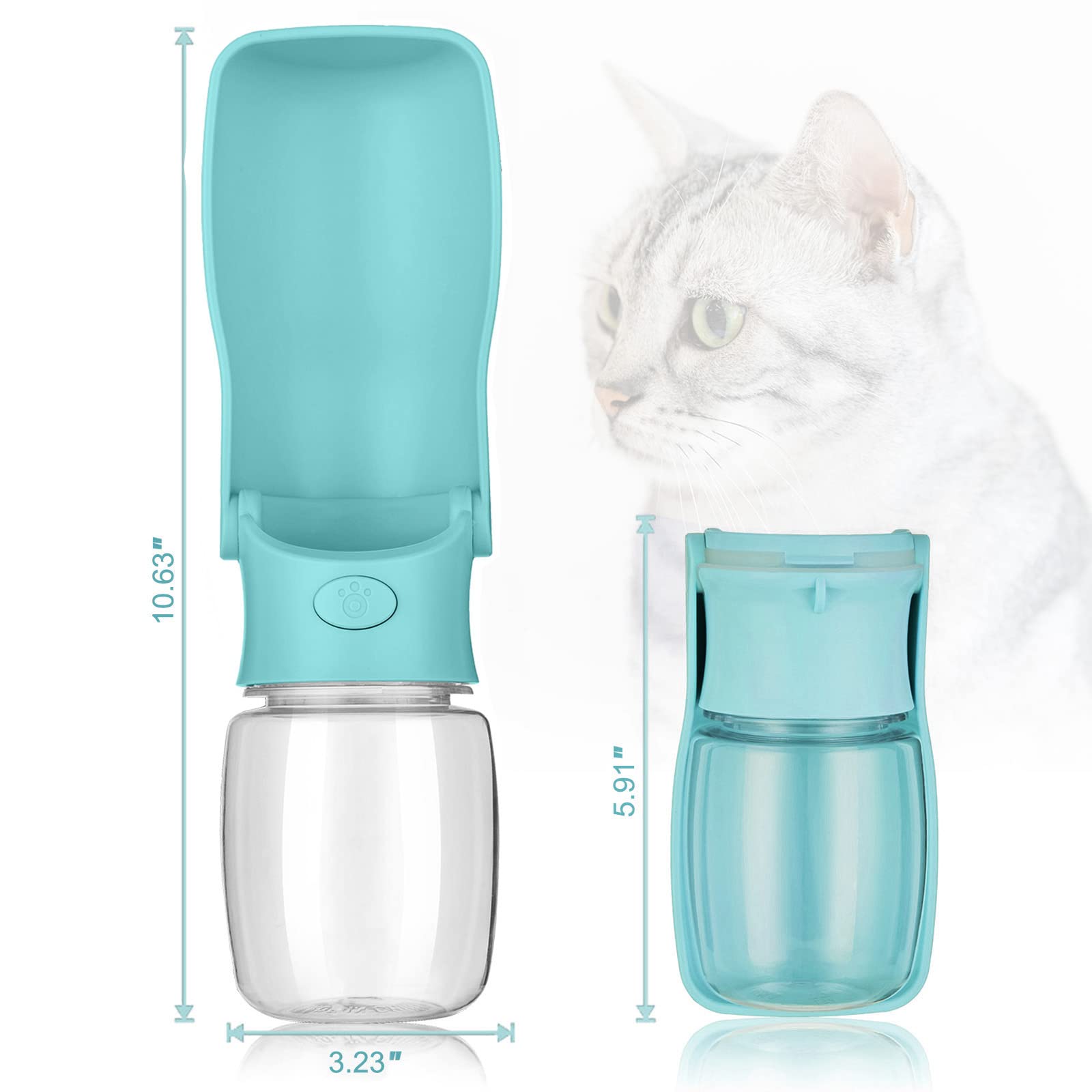 Comtens Portable Dog Water Bottle For Walking, Leak Proof Foldable Pet Water Bottles Dispenser Bowl Travel Drink Cup For Walking Hiking Traveling
