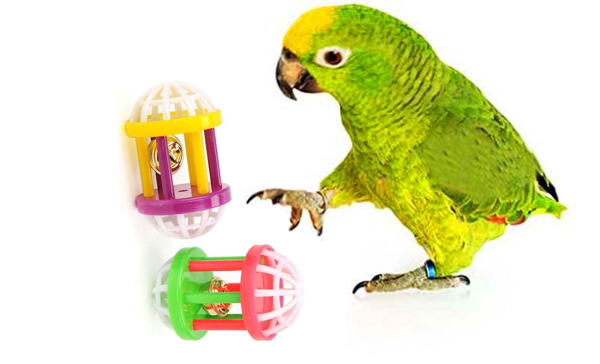 Rvpaws Hollow Rolling Bell Ball Parrot Balls Toy Pet Bird Toy Parrot Chew Cage Fun Toys Parakeet Cockatiel Pet Toy For Lovebird 