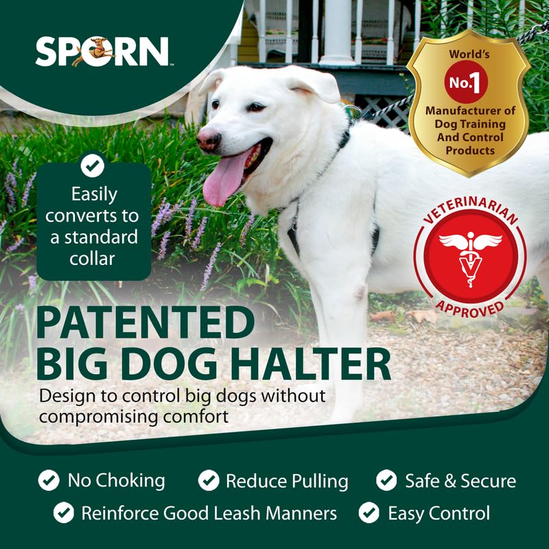 Sporn Big Dog Halter No Pull Harness Medium Size Dog, Black No Pull Dog Harness Medium Sized Dogs, With Padded Neoprene Sleeves,