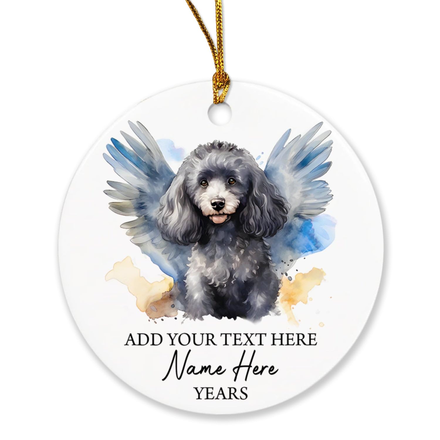 Personalized Poodle Angel Ornament, Poodle Dog Memorial Christmas Ornament, Custom Text Dog Name & Year Xmas Tree Hanging, Loss Of Pet Dog Sympathy Gifts, In Loving Memory Of Poodle Ornaments