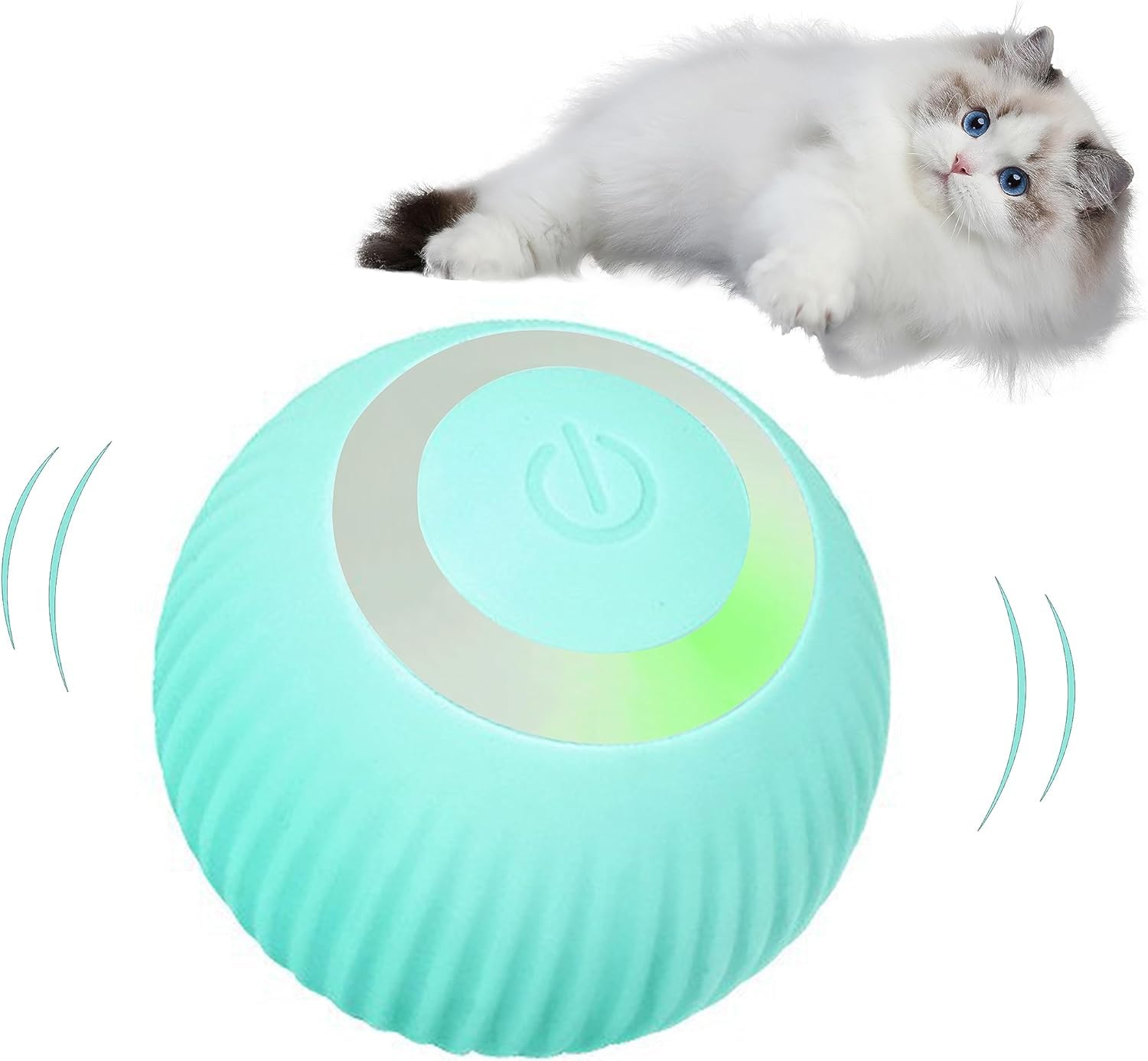 Gion Interactive Cat Toys, 360 Self Rotating Usb Rechargeable Led Lights Ball For Kittens & Cat Toys, Silicone (1Pcs)