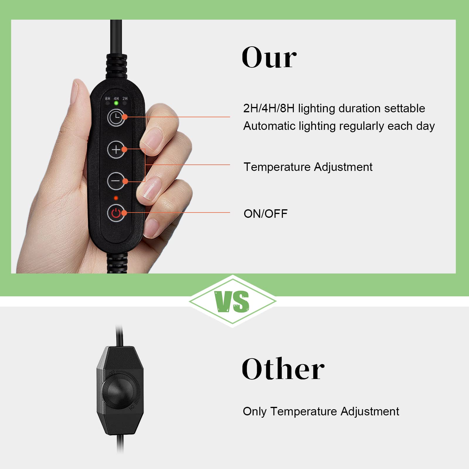 Buddypuppy Reptile Heat Lamp, UVA UVB Reptile Light with 360?Rotatable Hose and Timed, Heating Lamp with 2 Bulbs Suitable for Bearded Dragon Reptiles Turtle Lizard Snake (Heat Lamp 25w/50w Bulb)