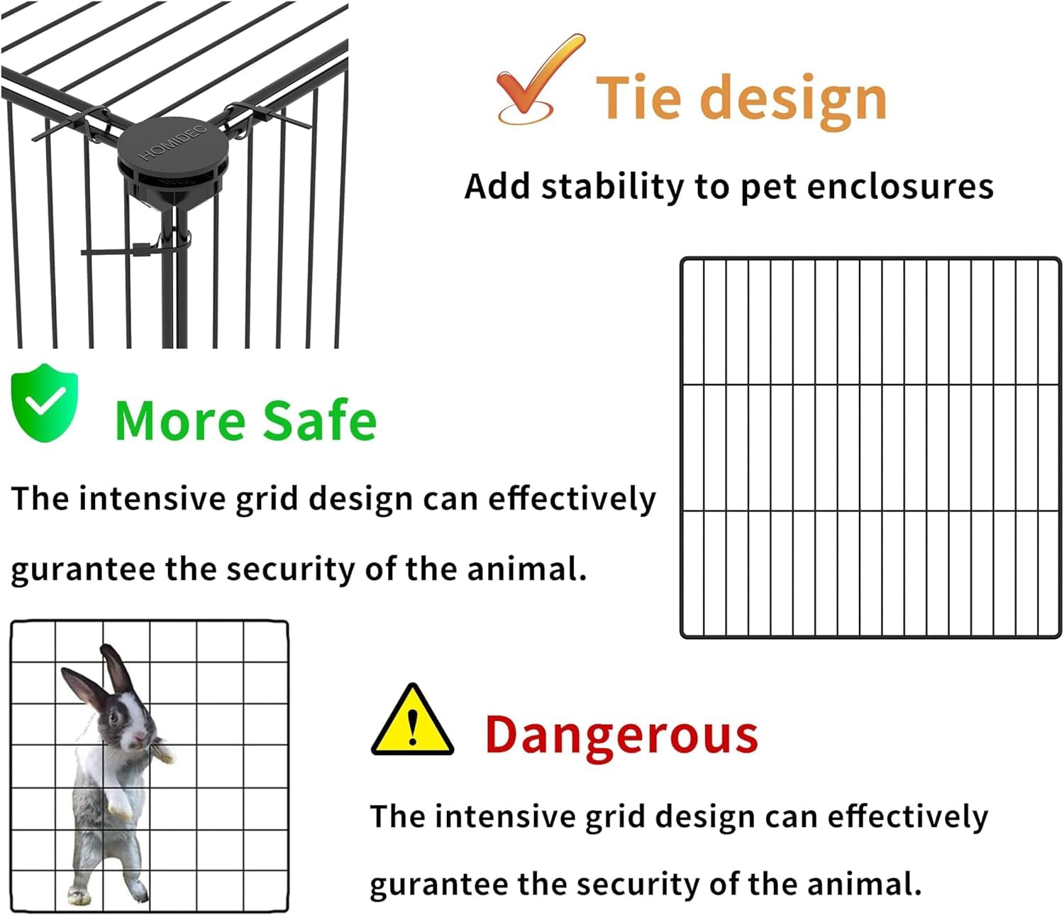 Homidec Pet Playpen,Small Animals Cage Diy Wire Portable Yard Fence With Door For Indoor/Outdoor Use,Puppies,Kitties,Bunny,Turtl