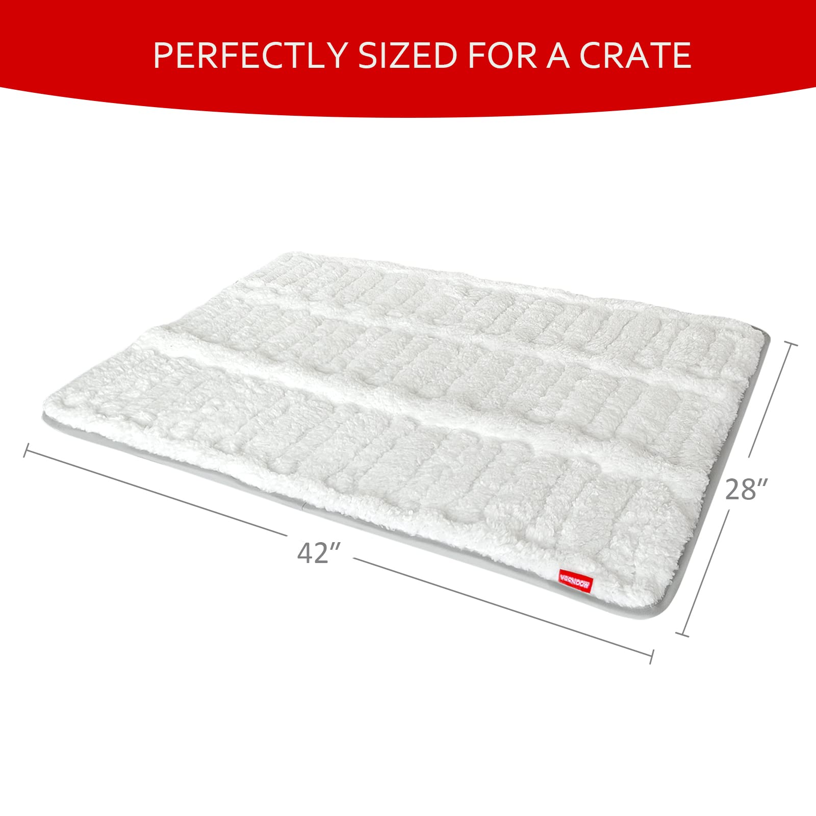 Dog Bed Crate Mat(42'' X 28''), Soft Plush Dog Bed Pad Machine Washable Crate Pad, Dog Sleeping Mat with Anti Slip Bottom