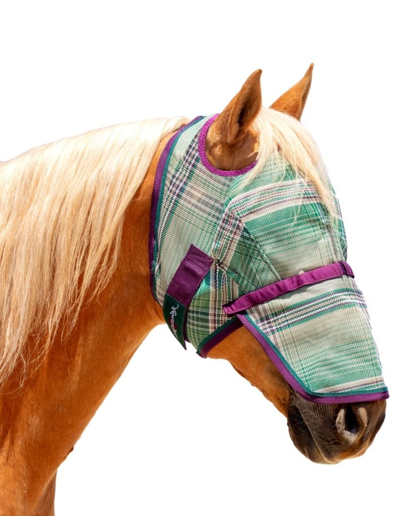 Kensington Fly Mask w/Web & Nose Size: L-Avg Color: 2019-Imperial Jade