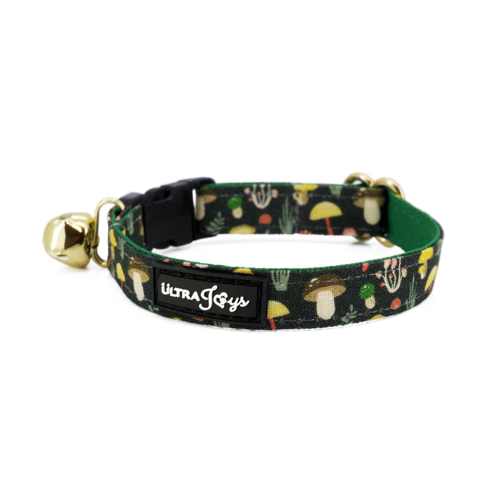 Ultra Joys Cat Collar With Bells - Breakaway Collar For Kittens & Cats - Mushroom Small