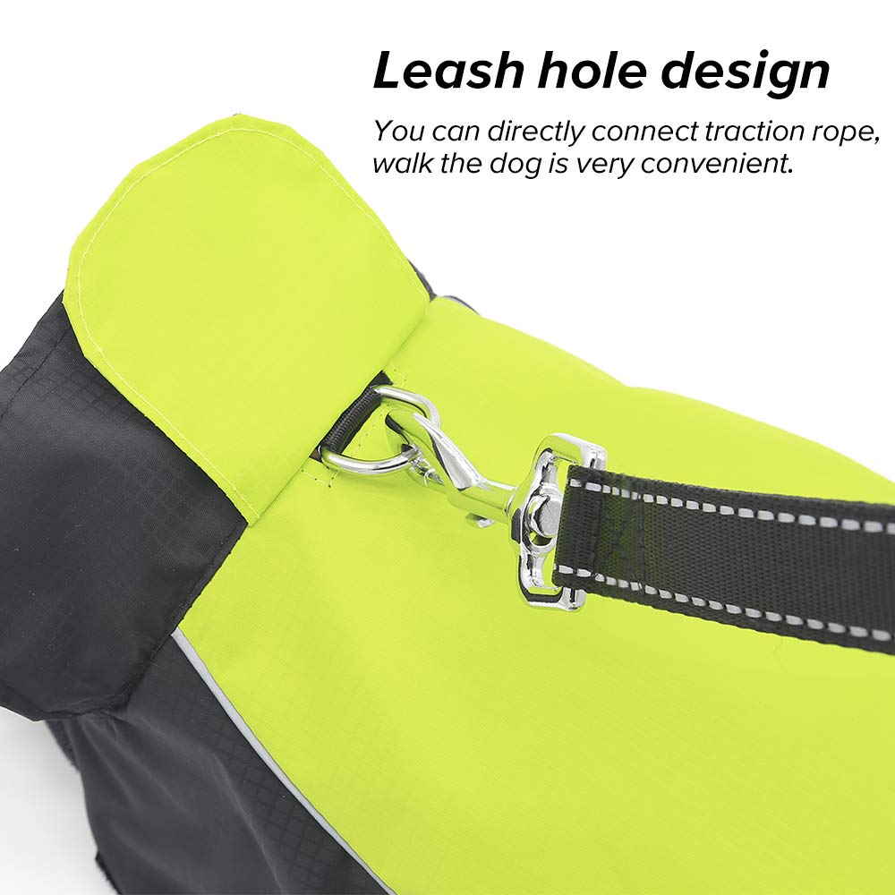Vizpet Dog Raincoat Waterproof Coats,Dog Jacket High Visibility Warm Vest Dog Clothes for Small Medium Large Dogs(Green-M)