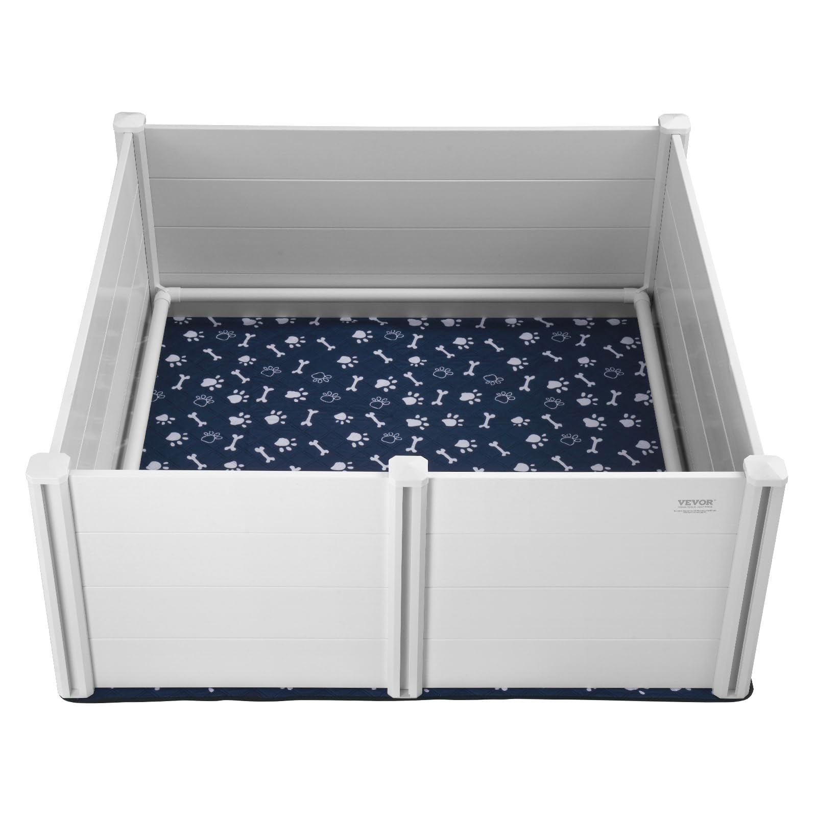 VEVOR Dog Whelping Box 59.8x59.8x24.0in PVC with Rails Pee Pad for Dogs Puppies
