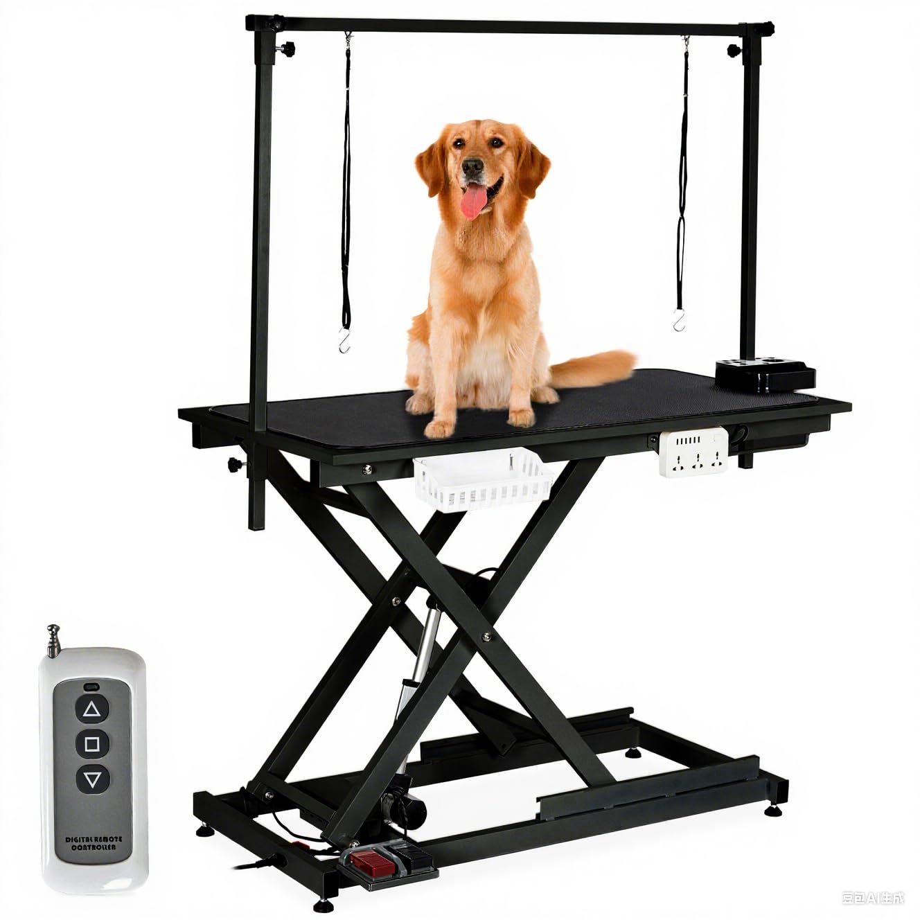 GarveeTech 50 Dog Grooming Table, Electric Hydraulic Grooming Table for Large Dogs or Small Dogs, Aluminium Overhead Arm, Anti S