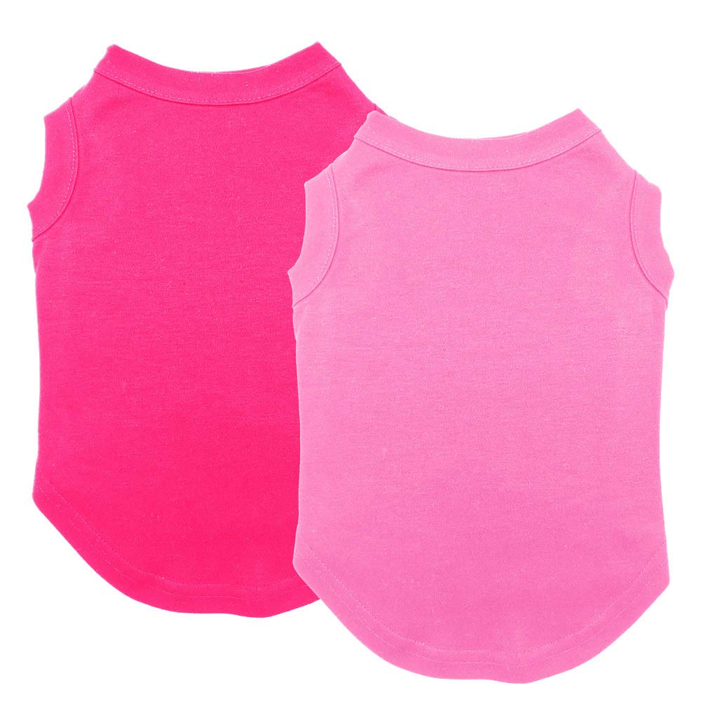 Chol&Vivi Dog T-Shirt Clothes, 2Pcs Blank Dog Shirts Cotton Clothes Sleeveless Fit For Small To Extra Large Size, Pet Tank Top F