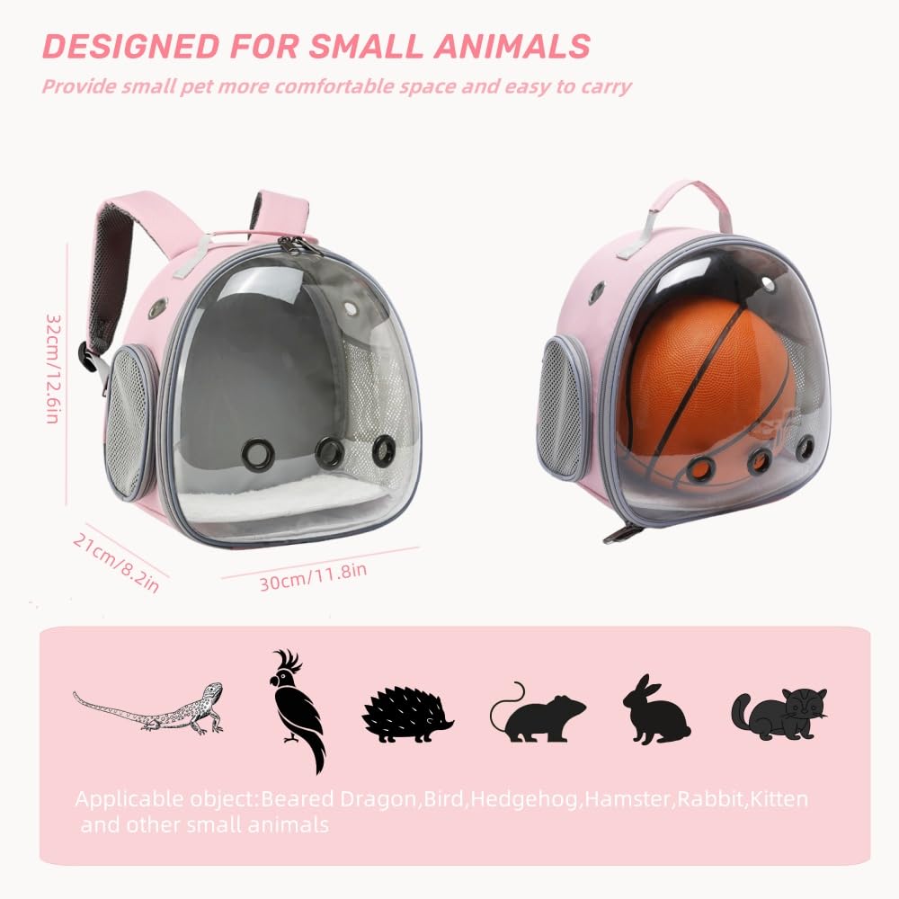 Small Animal Carrier Backpack For Guinea Pig Bird Bunny Cat Kitten Lizard Rabbit Squirrel Beared Dragon Portable Travel Carrier