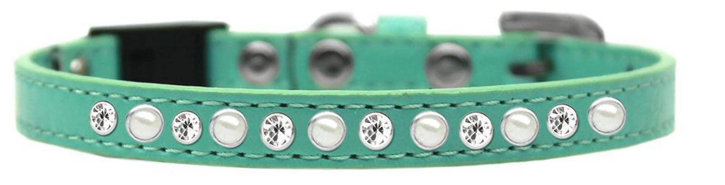 Breakaway Cat Collar, "Pearl & Clear Jewel" Light Pink 12