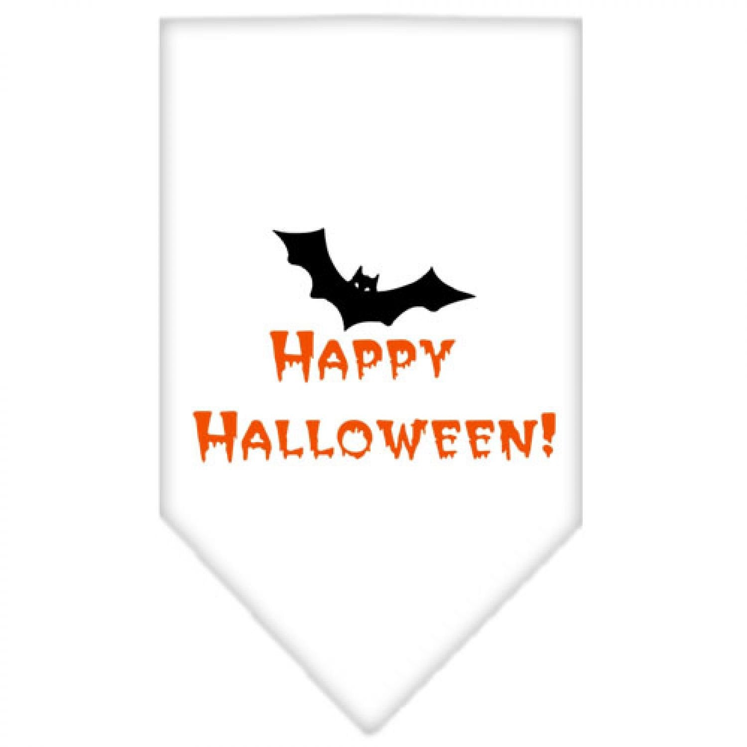 Mirage Pet Products Happy Halloween Screen Print Bandana for Pets, Small, White