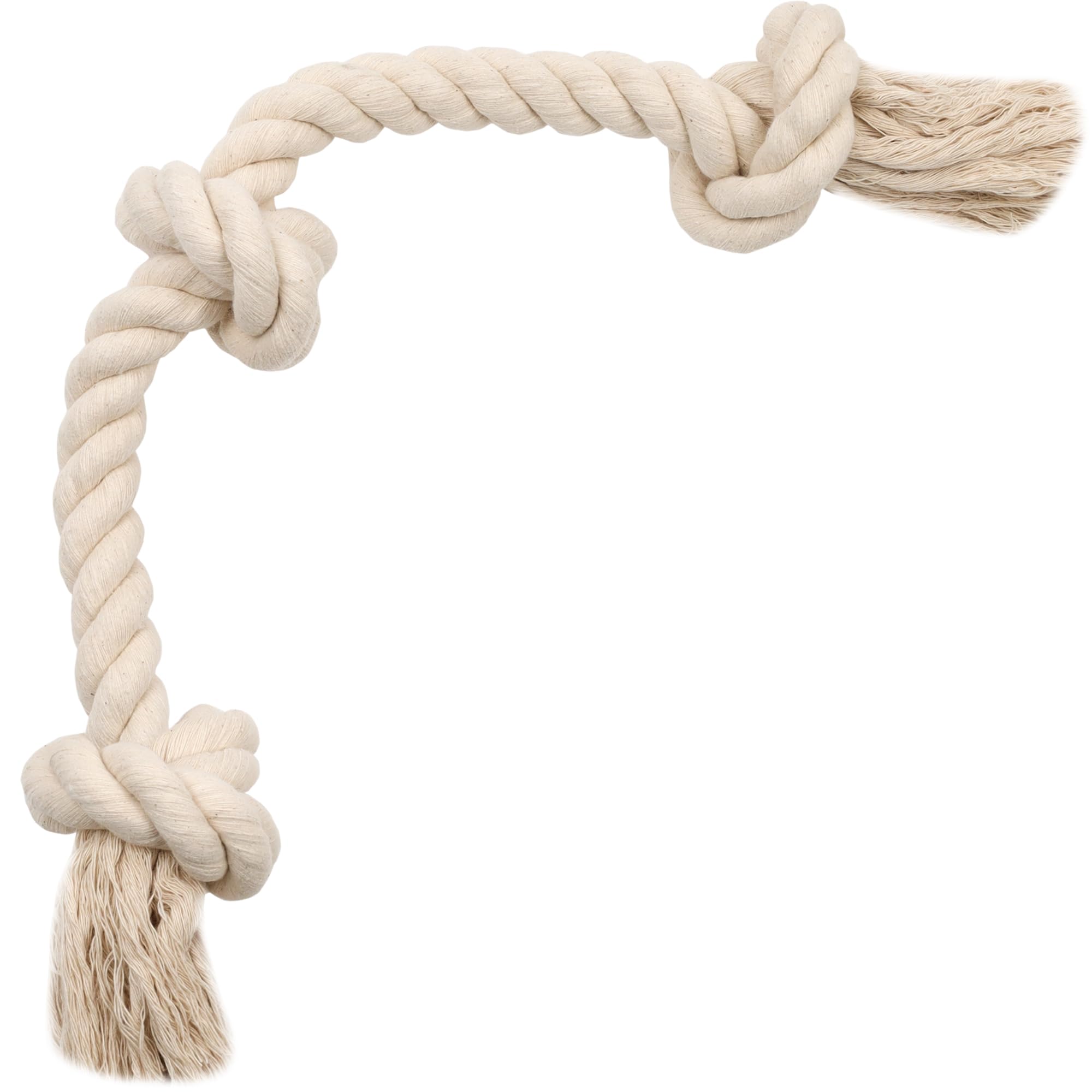 Barida Natural White Cotton Tough Dog Rope Toy. Non Toxic And Premium Rope Dog Tug Toy For Medium & Large Dogs.