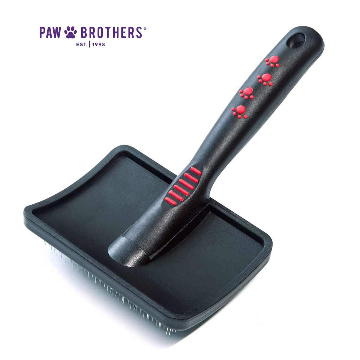 Paw Brothers Soft Pin Curved Slicker Brush For Dogs, Coated Tips, Maximum Coverage, Gentle On Skin, Small