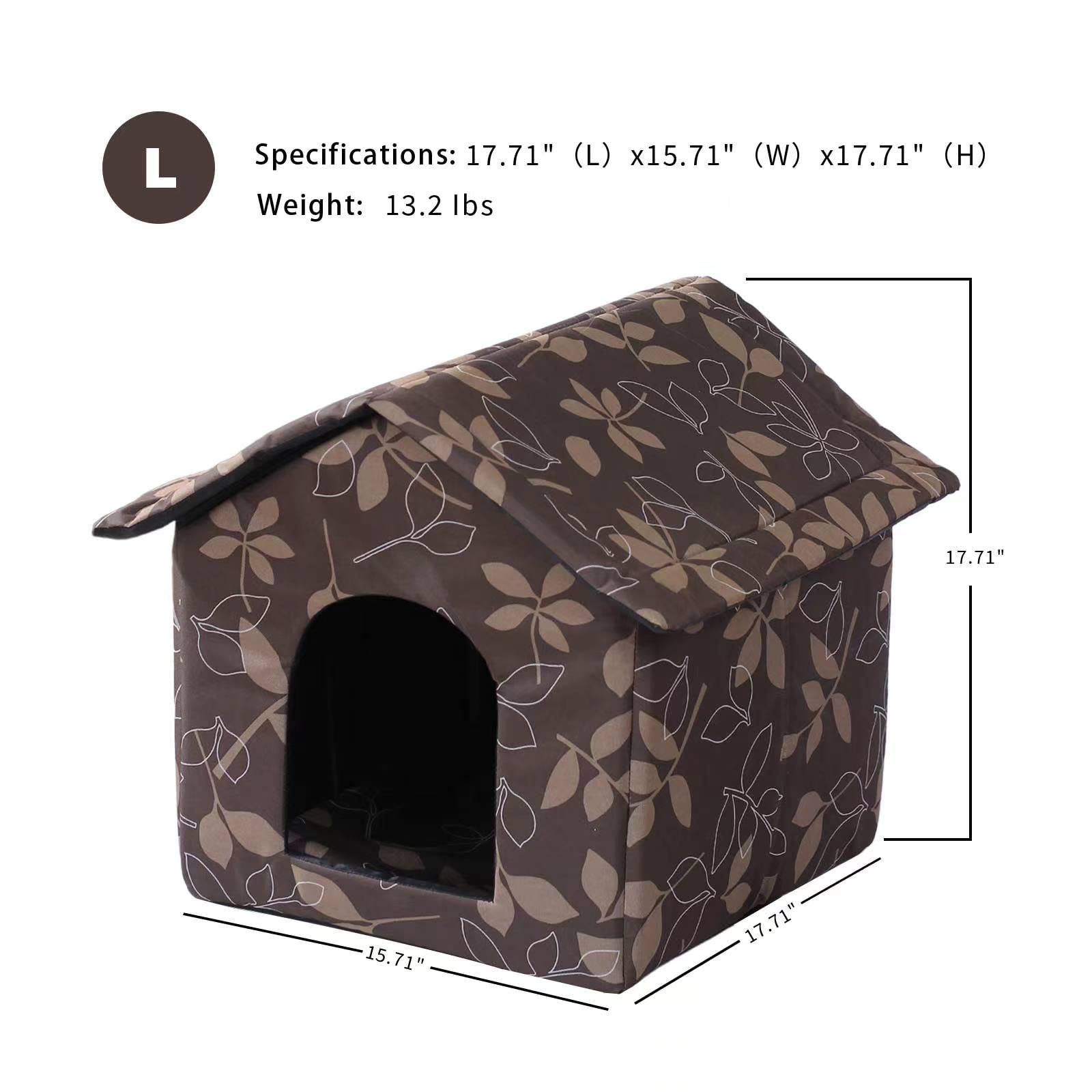 Outdoor Cat House Cat House For Outdoor And Indoor Use - Waterproof Shelter For Cats, Dogs, And Feral Animals (Large, Brown Supp